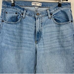 Abercrombie & Fitch Mid Rise Baggy Jeans - Light Blue - US 12R